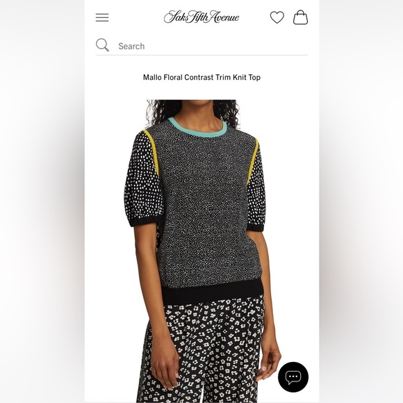 MaxMara label-cut Floral Contrast Trim Knit Top IT40 165/88A US4/6 Spring/Summer - Picture 6 of 16